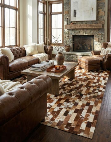 5' 3 x 7' 10 Cowhide Rug