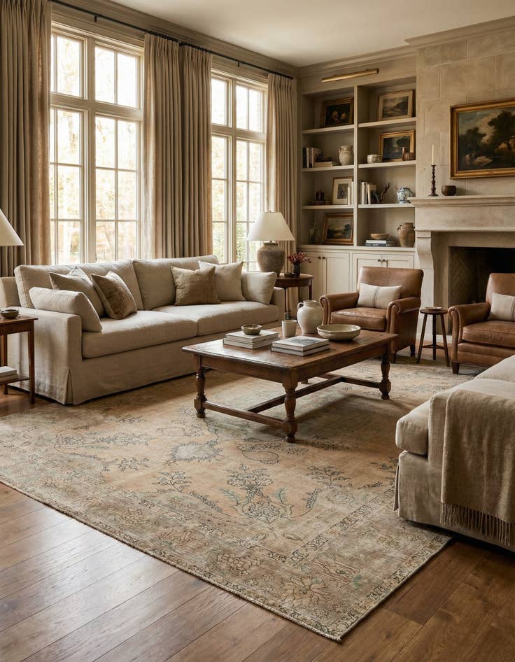 Detail image of 9' 6 x 12' 6  Hand Knotted Ultra Vintage Persian Wool Rug