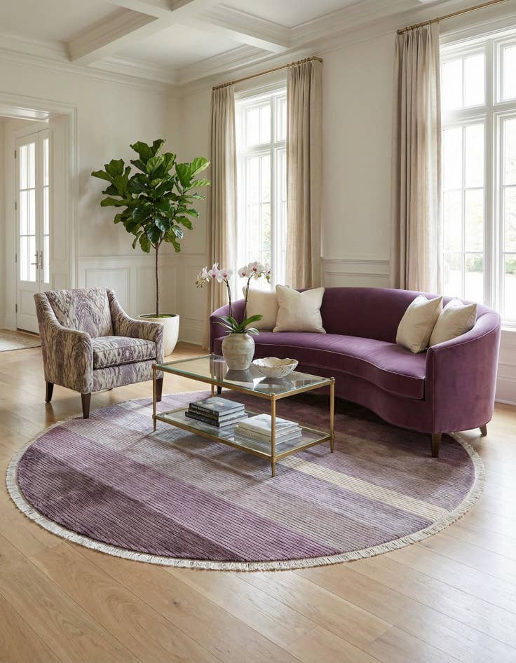 Detail image of 6' 7 x 6' 7 Hand Knotted Darya Wool Round Rug