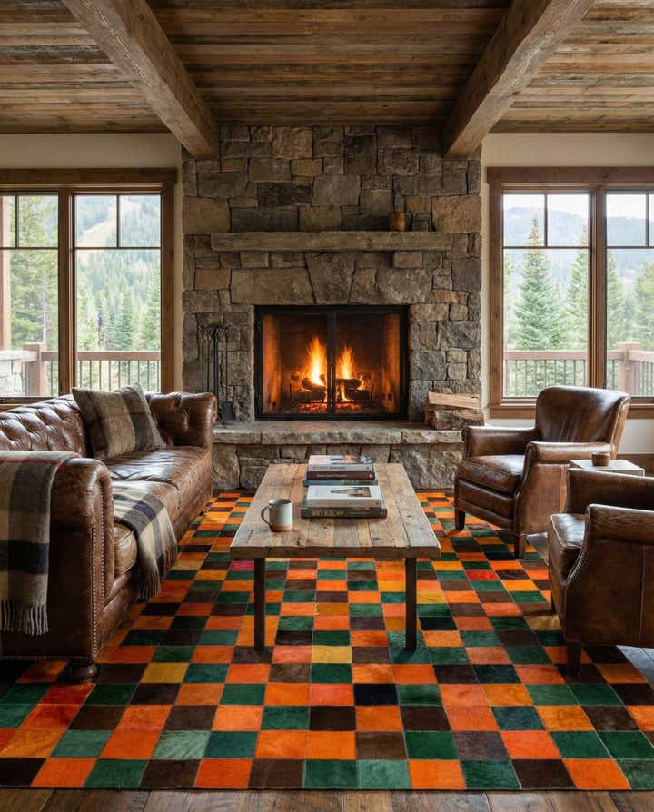 4' 11 x 7' 9 Cowhide - Patchwork Rug
