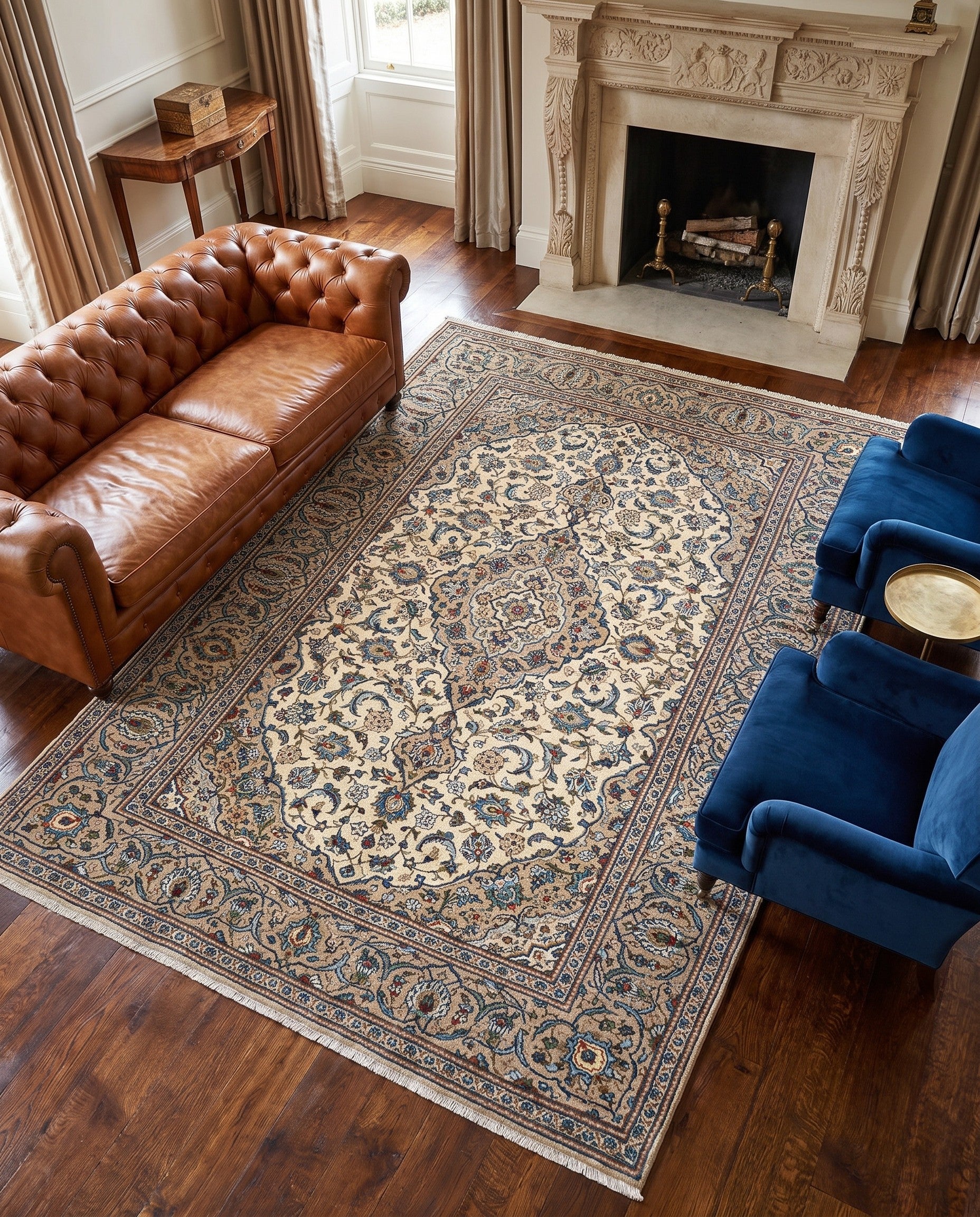 6' 5 x 9' 8 Kashan Wool Rug