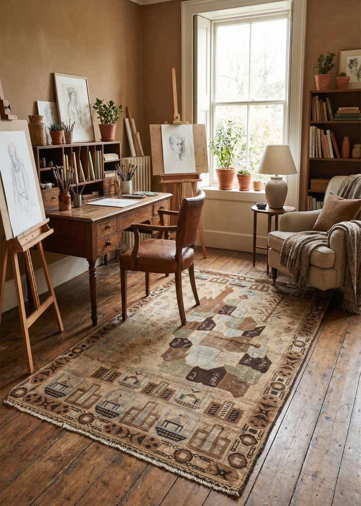 4' x 6' 5 Hand Knotted Balouch Persian Wool Rug