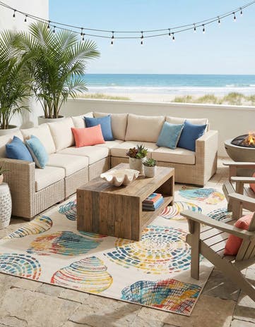 9' x 12' Easy-Clean Coastal Indoor / Outdoor Rug