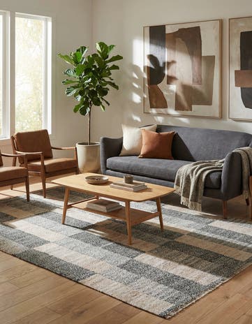 4' 10 x 6' 4 Hand Woven Kilim Modern Wool Rug