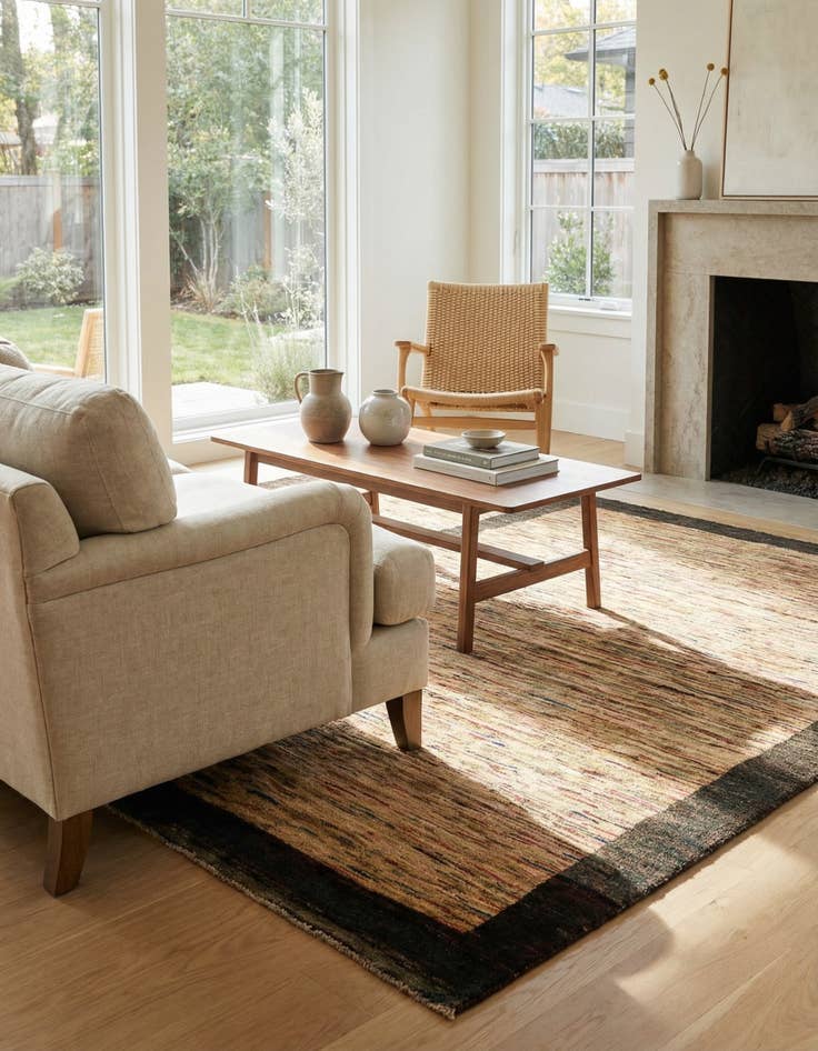 Detail image of  3' 9 x 6' 6  Hand Knotted Modern Ziegler Rug