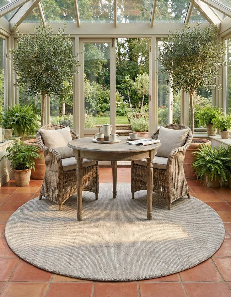 Detail image of 7' 10 x 7' 10 WoolCraft Geometric Round Rug