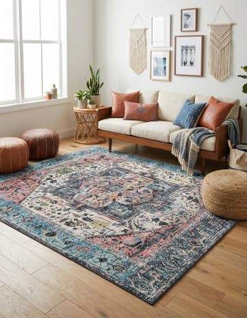 Powder Blue Medina Square Rug
