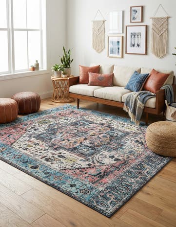 Powder Blue Medina Square Rug