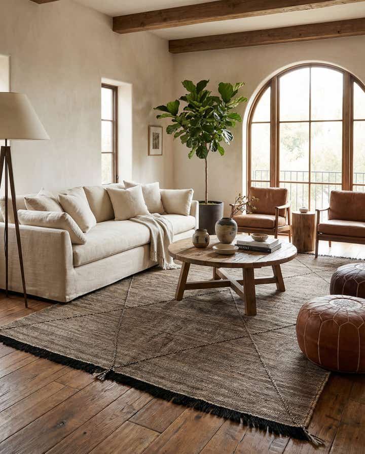 7' x 9' 9 Hand Knotted Moroccan Wool Rug