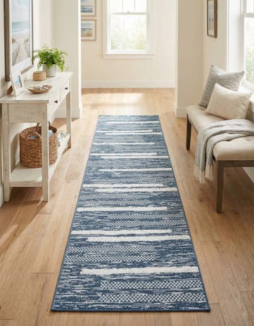 Navy Blue Abbey Runner Rug