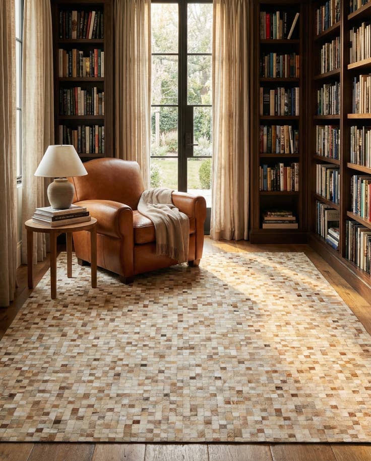 Detail image of 7' 11 x 9' 9 Cowhide - Patchwork Rug