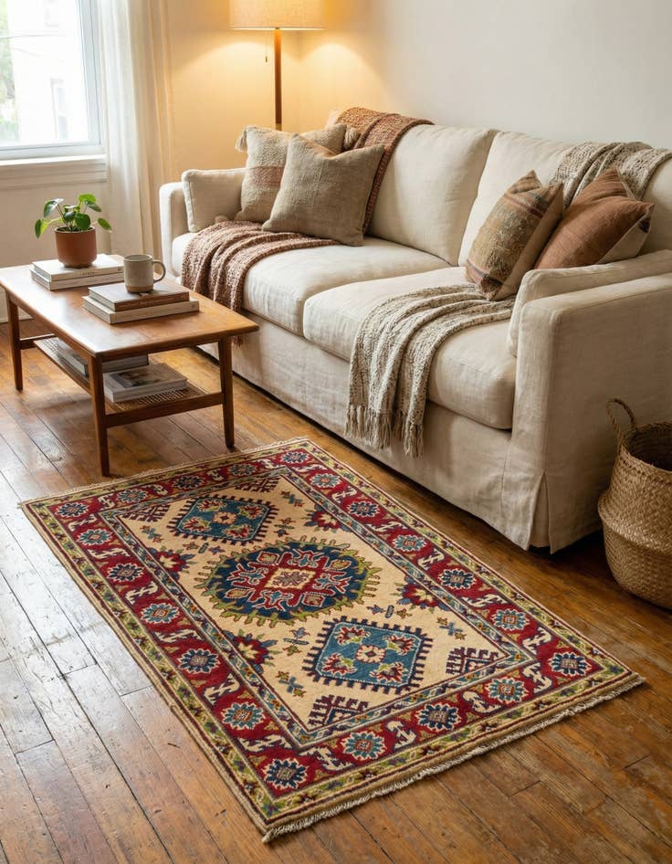 Detail image of 2' 7 x 4' 3  Hand Knotted Kazak Rug