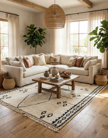 6' 2 x 9' 3 Hand Knotted Moroccan Wool Rug