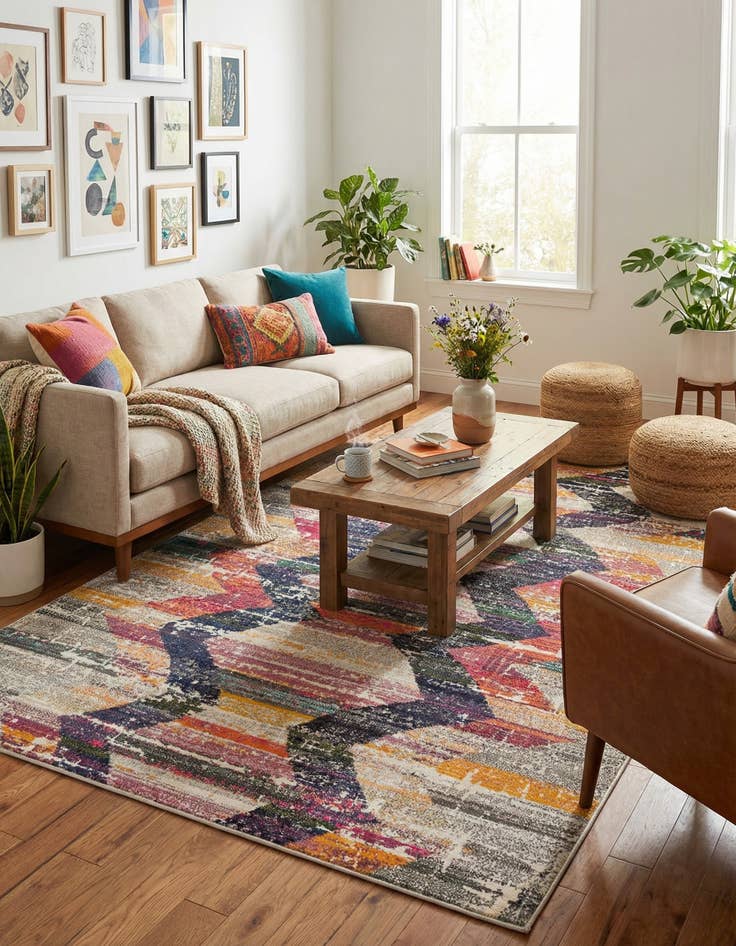 Detail image of 6' x 9'  Washable Vivid Rug