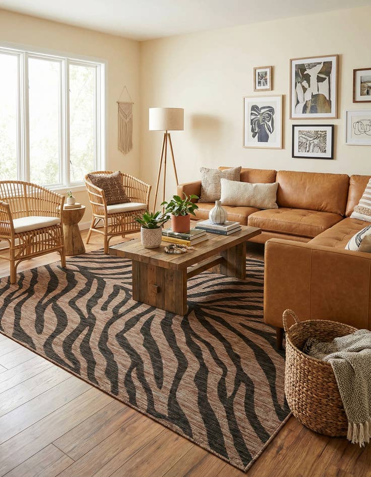 Detail image of  7' 10 x 11'  Washable Safari Indoor / Outdoor Rug