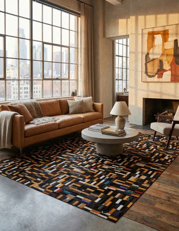 4' 11 x 8' 1 Cowhide - Patchwork Rug