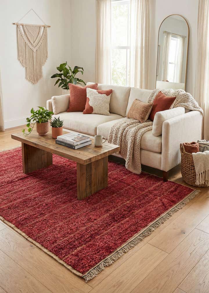 5' x 8' 1 Hand Knotted Moroccan Wool Rug