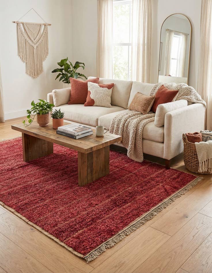 Detail image of 5' x 8' 1  Hand Knotted Moroccan Wool Rug