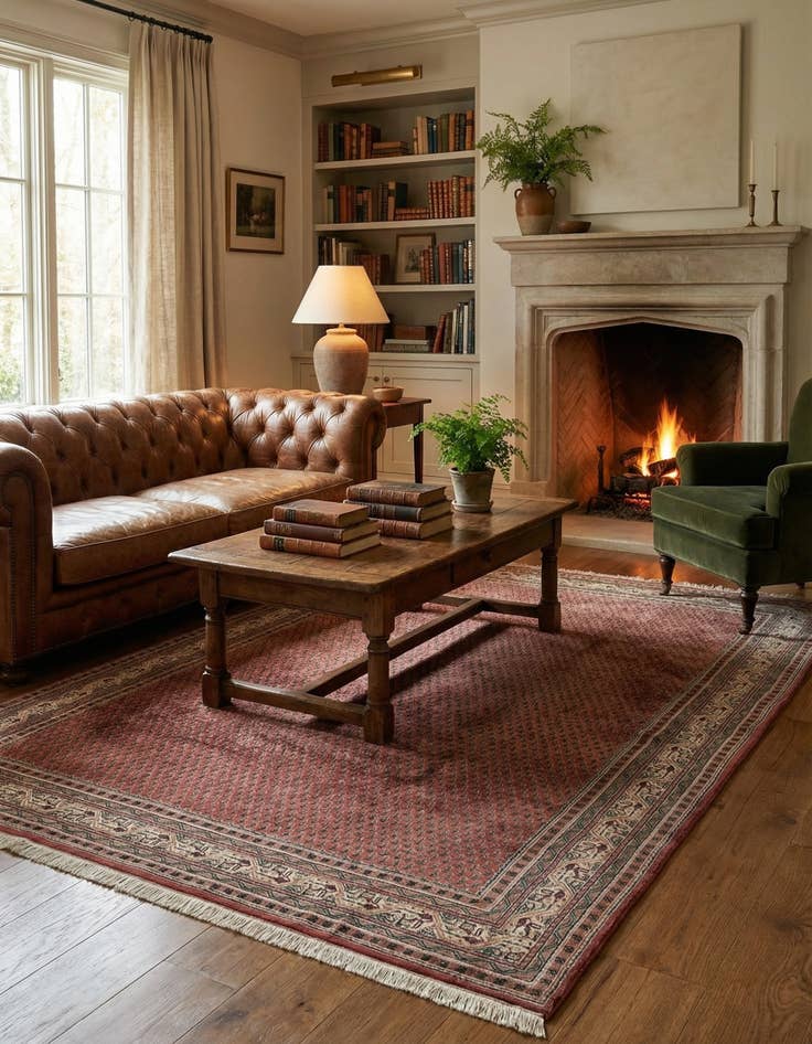 Detail image of 6' 7 x 9' 9  Hand Knotted Mir Wool Rug