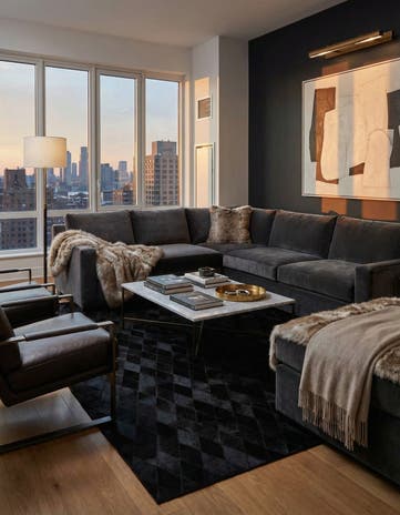 5' 7 x 7' 11 Cowhide Stocks Rug