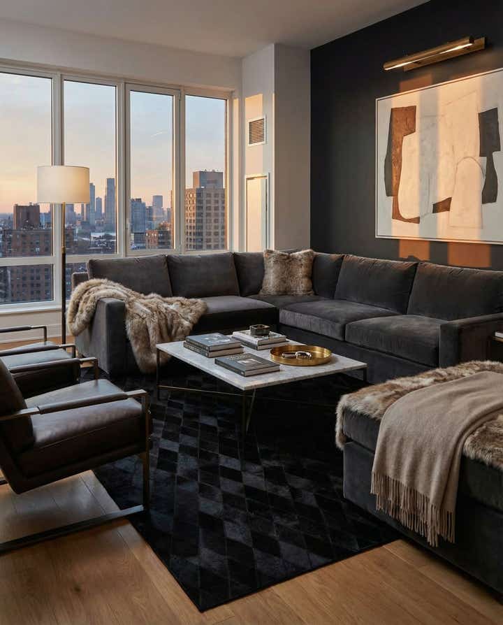 5' 7 x 7' 11 Cowhide Stocks Rug