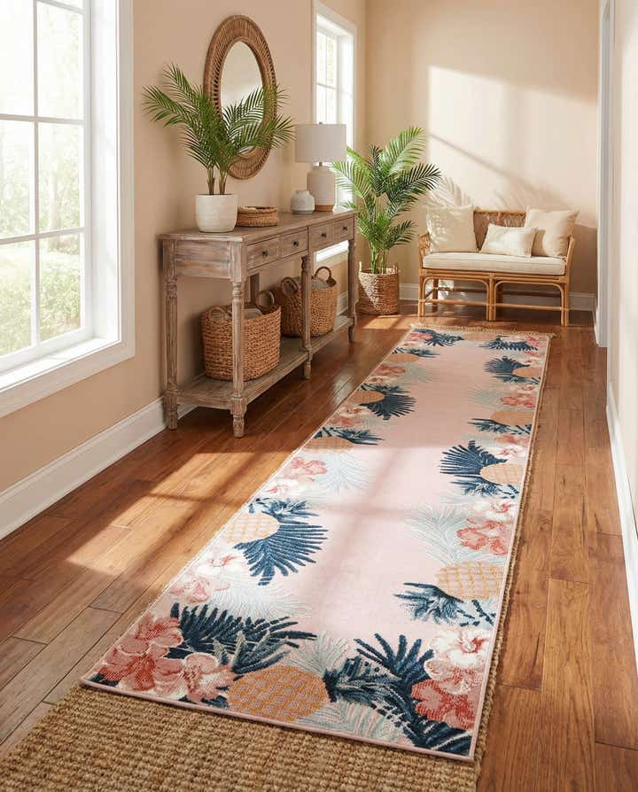 2' 7 x 12' Easy-Clean Botanical Indoor / Outdoor Runner Rug