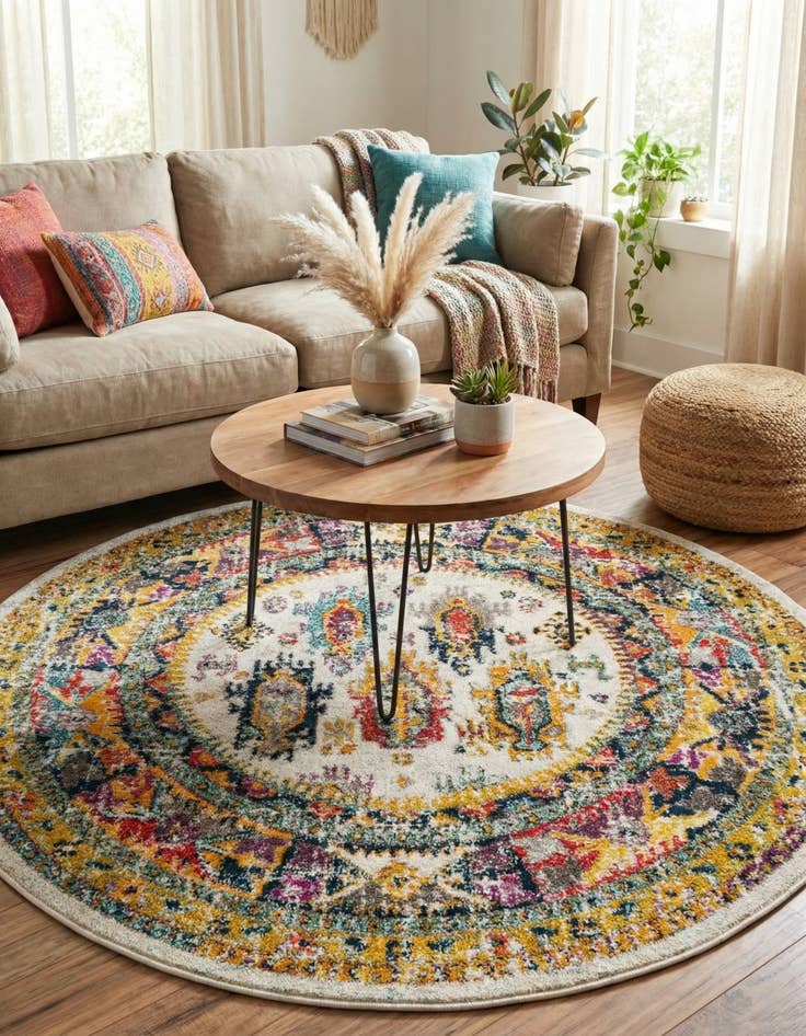 Detail image of 5' 3 x 5' 3 Carrington Round Rug