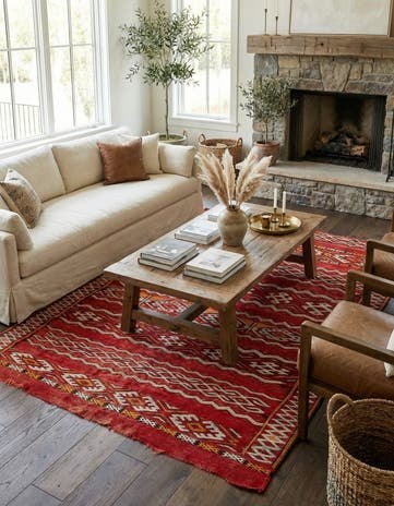 4' 8 x 6' 5 Hand Woven Moroccan Wool Rug