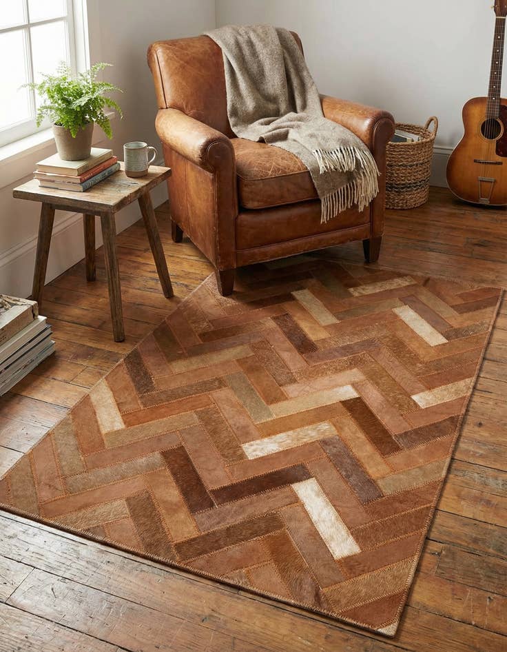 Detail image of 2' x 3' Cowhide Leather Rug