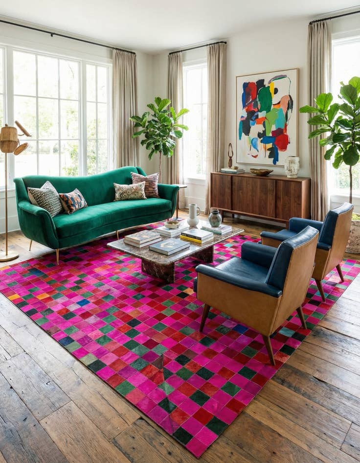 Detail image of  7' 11 x 9' 9 Cowhide - Patchwork Rug