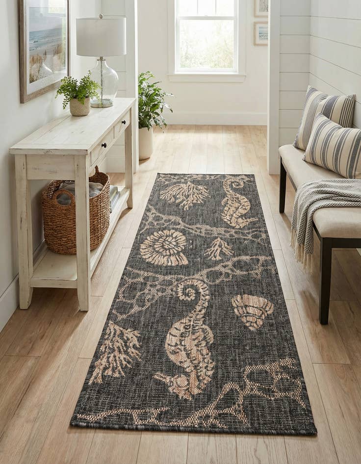 Detail image of  2' x 5' 3  Washable Coastal Indoor / Outdoor Runner Rug