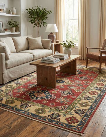 4' x 5' 10 Hand Knotted Kazak Rug