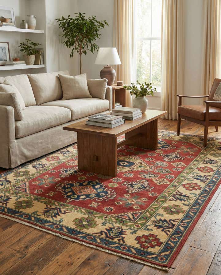 4' x 5' 10 Hand Knotted Kazak Rug