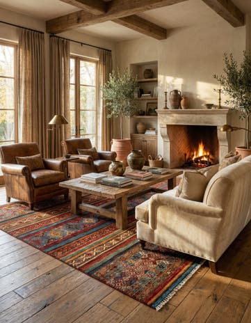 5' 8 x 8' Torkman Wool Rug