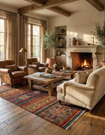 5' 8 x 8' Torkman Wool Rug