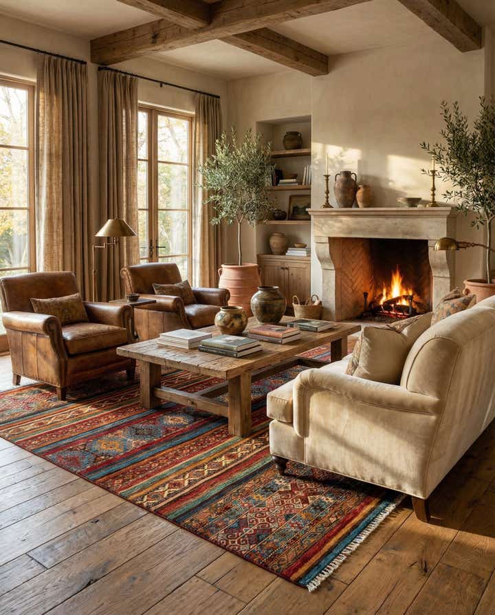 5' 8 x 8' Torkman Wool Rug