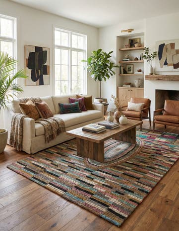 6' 1 x 9' 7 Hand Knotted Darya Wool Rug