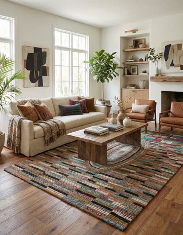 6' 1 x 9' 7 Hand Knotted Darya Wool Rug