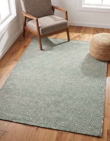 4' 1 x 6' 1 Hand Woven Geo Trellis Flatweave Rug