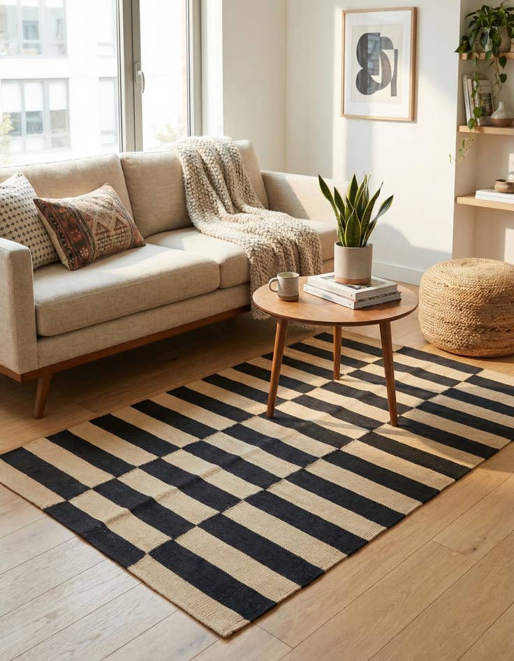 Detail image of 2' 8 x 3' 11  Hand Woven Kilim Modern Wool Rug