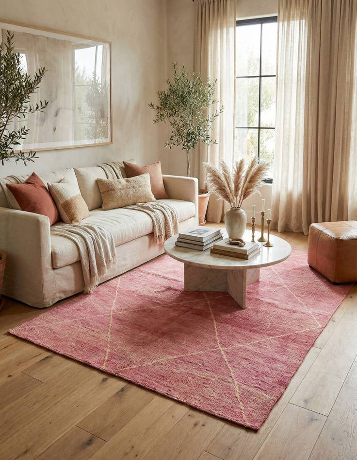 Detail image of 5' 6 x 8'  Hand Knotted Moroccan Wool Rug