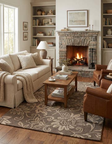 5' x 7' 10 Agra Wool Rug