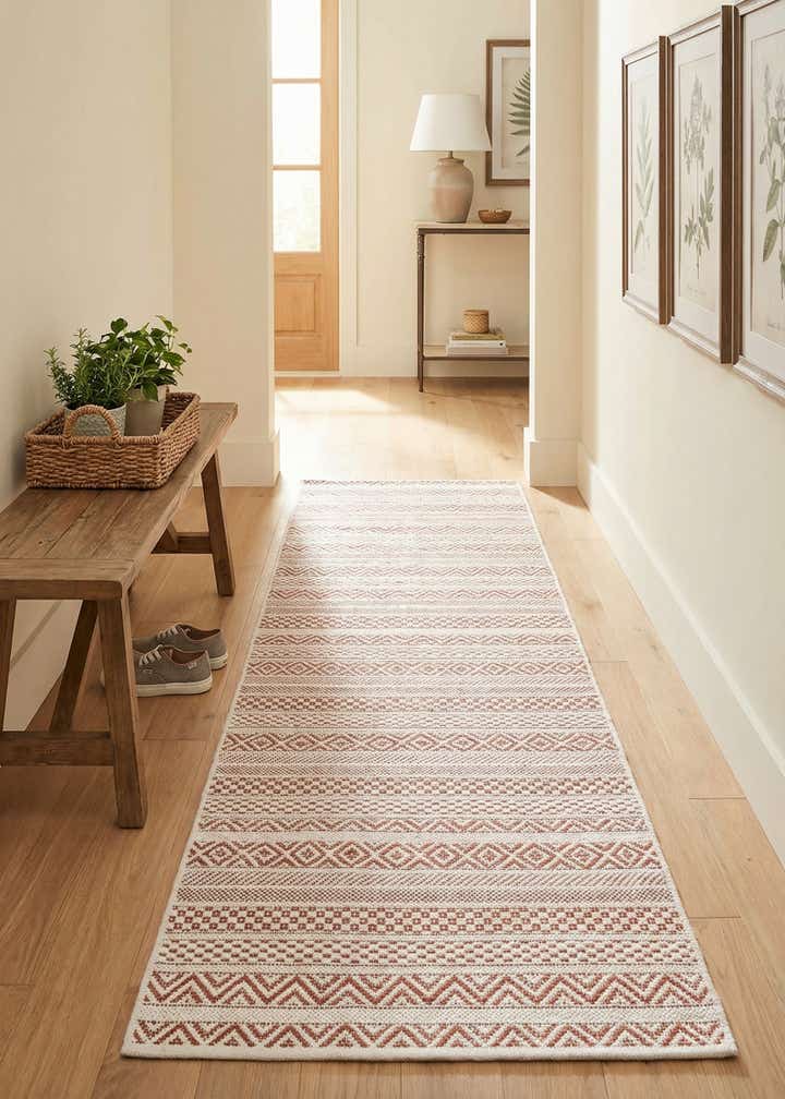 2' x 6' Easy-Clean Striped Indoor / Outdoor Runner Rug