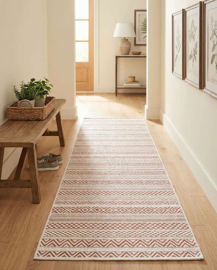 2' x 6' Easy-Clean Striped Indoor / Outdoor Runner Rug