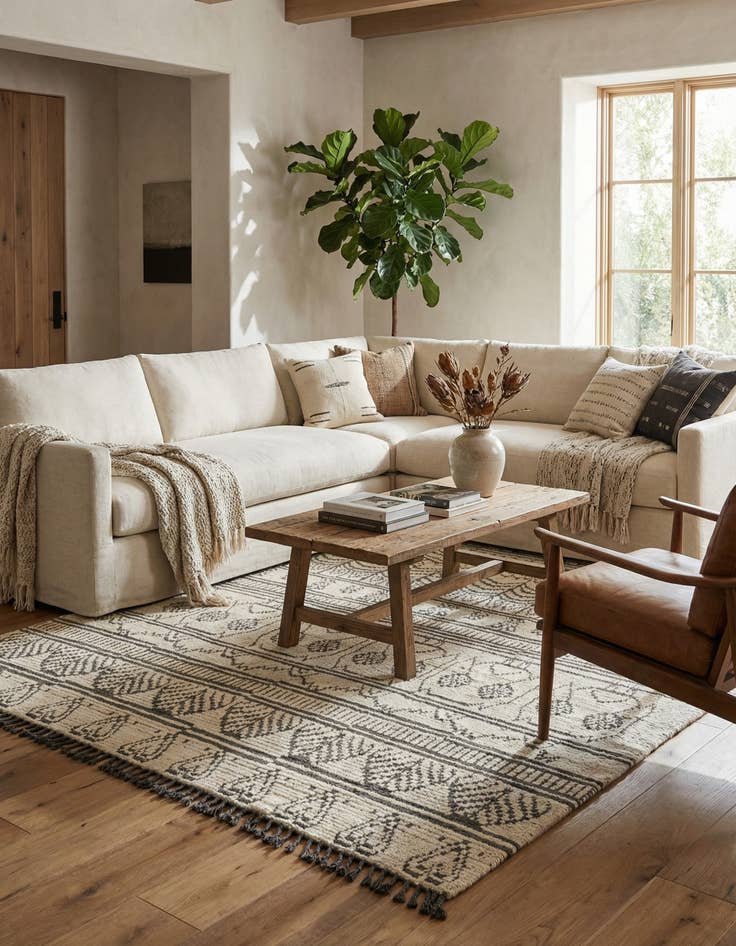 Detail image of 8' x 10' 2  Hand Knotted Moroccan Wool Rug