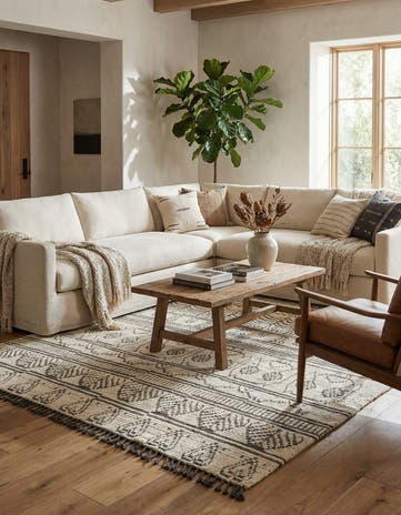 8' x 10' 2 Hand Knotted Moroccan Wool Rug