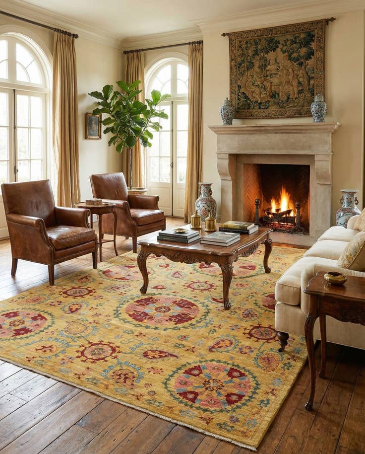 Detail image of 6' 8 x 9' 11 Hand Knotted Ariana Ziegler Oriental Rug