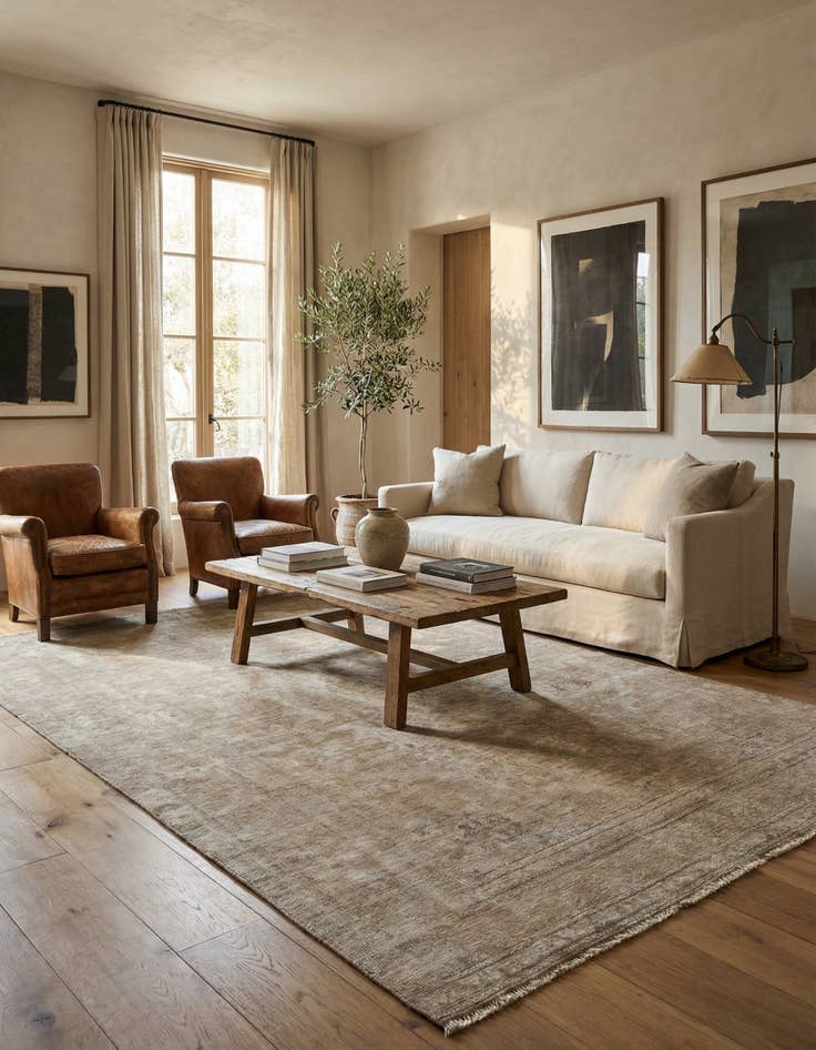 Detail image of 5' 6 x 9' 5  Hand Knotted Ultra Vintage Persian Wool Rug