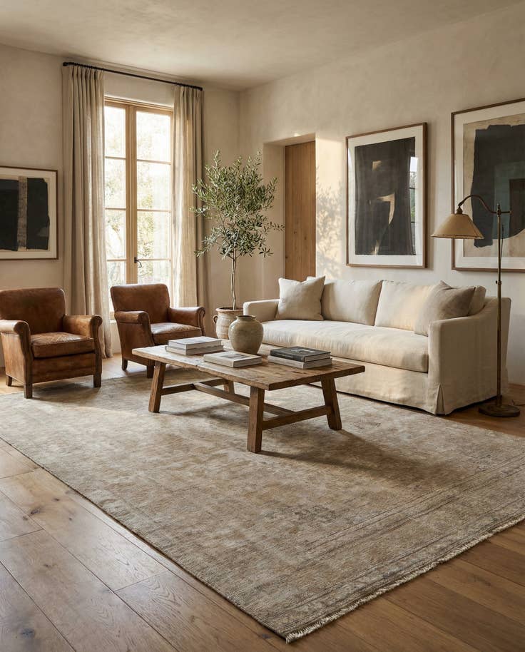 Detail image of 5' 6 x 9' 5 Hand Knotted Ultra Vintage Persian Wool Rug