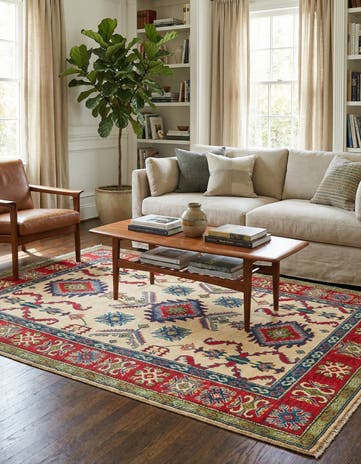 5' 1 x 6' 9 Hand Knotted Kazak Rug